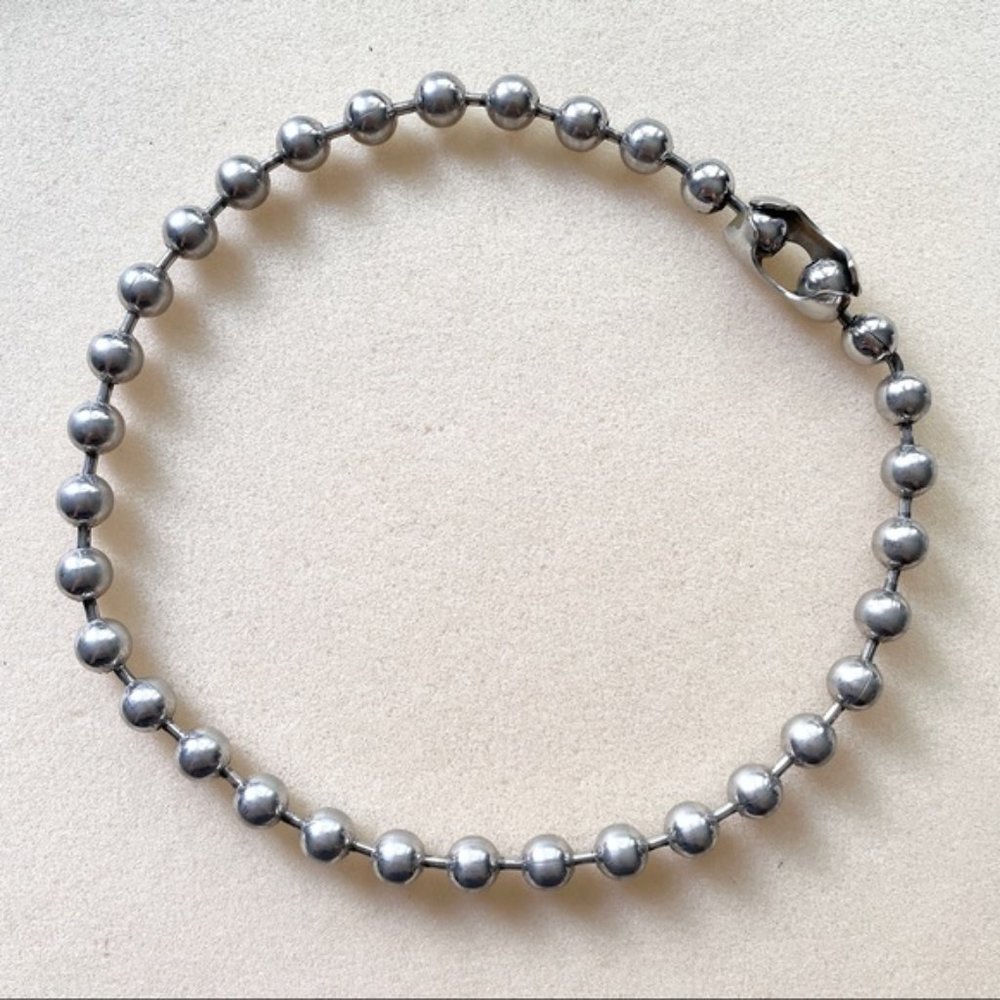 Vintage 90s Stainless Steel Oversized Bathtub Chain Goth Skater Choker Necklace - Picture 3 of 4